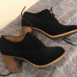 Black suede booties